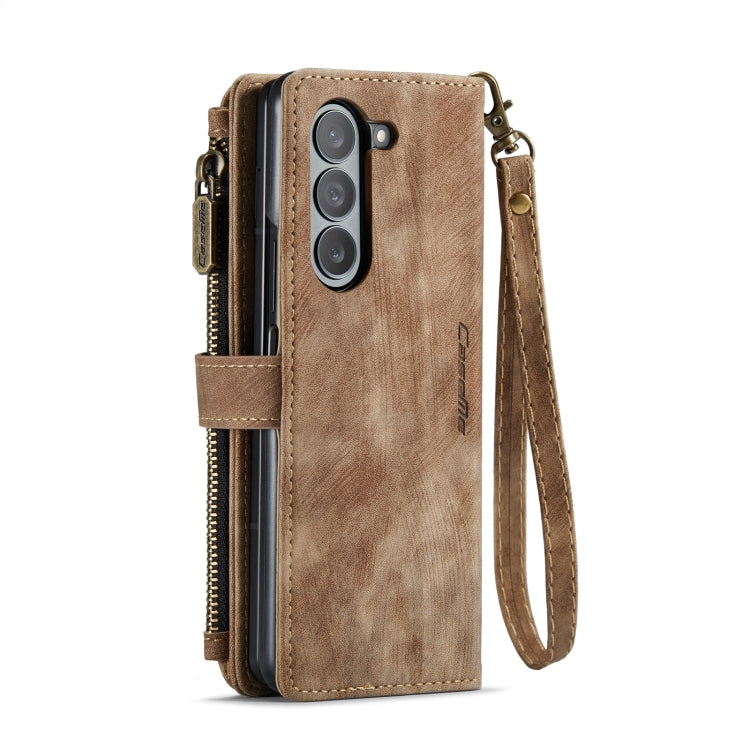 For Samsung Galaxy Z Fold6 5G CaseMe C30 Multifunctional Card Slots Zipper Phone Leather Phone Case(Brown) - Galaxy Z Fold6 5G Cases by CaseMe | Online Shopping South Africa | PMC Jewellery | Buy Now Pay Later Mobicred