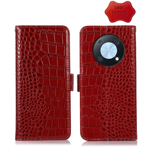 For Huawei Nova Y90/Enjoy 50 Pro Crocodile Top Layer Cowhide Leather Phone Case(Red) - Huawei Cases by PMC Jewellery | Online Shopping South Africa | PMC Jewellery | Buy Now Pay Later Mobicred