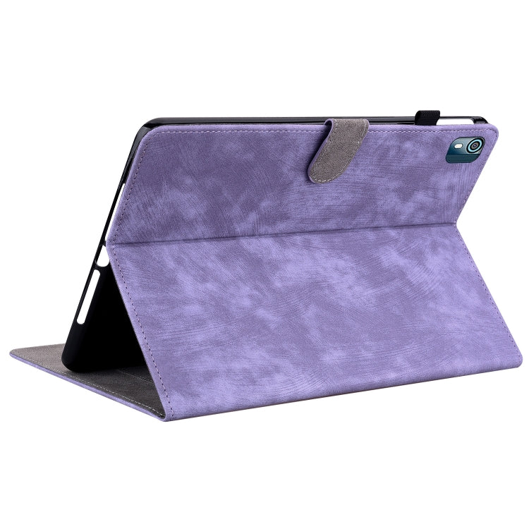 For Nokia T10 Tiger Pattern PU Tablet Case(Purple) - Nokia by PMC TechLife | Online Shopping South Africa | PMC TechLife | Buy Now Pay Later Mobicred
