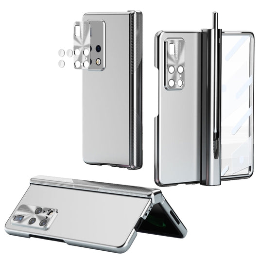 For Huawei Mate X2 Electroplating Hinged Folding Phone Case with S Pen Fold Edtion(Silver) - Huawei Cases by PMC Jewellery | Online Shopping South Africa | PMC Jewellery | Buy Now Pay Later Mobicred