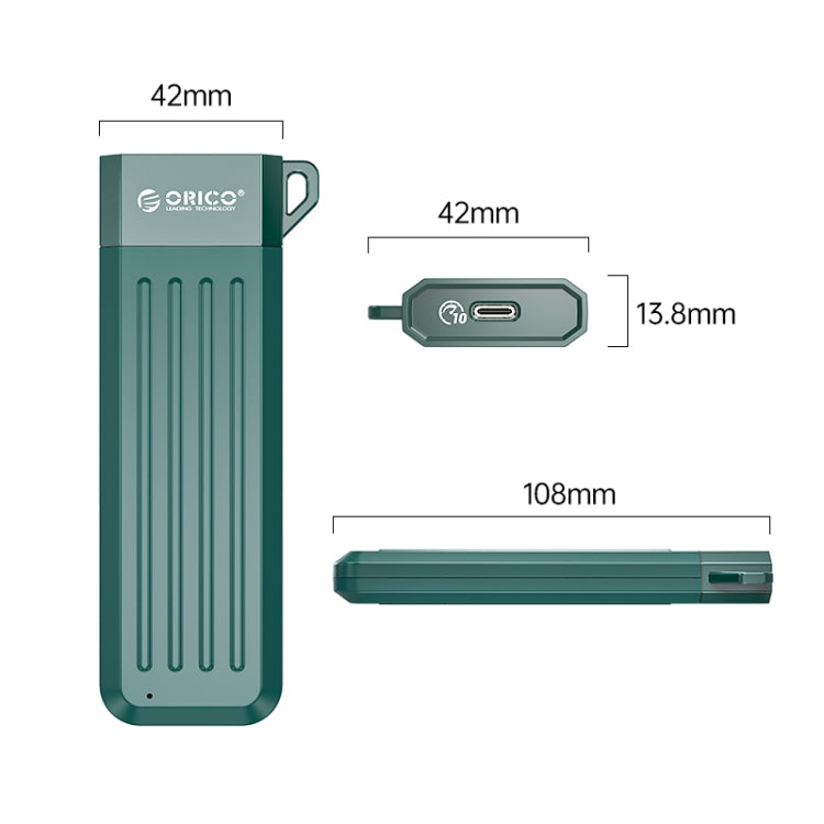 ORICO MM2C3-G2-GR USB3.1 Gen2 Type-C 10Gbps M.2 NVMe SSD Enclosure(Green) - External Hard Drives by ORICO | Online Shopping South Africa | PMC Jewellery | Buy Now Pay Later Mobicred