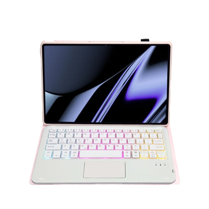 OP11-AS Lambskin Texture Ultra-thin Bluetooth Keyboard Leather Case with Touchpad & Backlight For OPPO Pad 11 inch(Pink) - Others Keyboard by PMC Jewellery | Online Shopping South Africa | PMC Jewellery