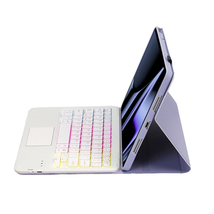 OP11-AS Lambskin Texture Ultra-thin Bluetooth Keyboard Leather Case with Touchpad & Backlight For OPPO Pad 11 inch(Purple) - Others Keyboard by PMC Jewellery | Online Shopping South Africa | PMC Jewellery