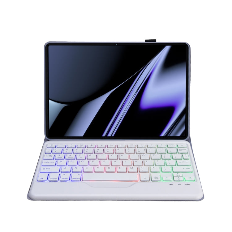 OP11-BS Lambskin Texture Ultra-thin Bluetooth Keyboard Leather Case with Backlight For OPPO Pad 11 inch(Purple) - Others Keyboard by PMC TechLife | Online Shopping South Africa | PMC TechLife