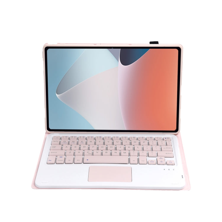 OP12-A Lambskin Texture Ultra-thin Bluetooth Keyboard Leather Case with Touchpad For OPPO Pad Air 10.4 inch(Pink) - Others Keyboard by PMC Jewellery | Online Shopping South Africa | PMC Jewellery