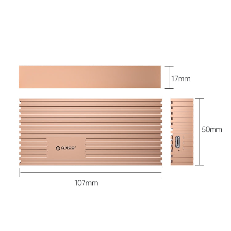 ORICO M234C3-U4-RG 40Gbps M.2 NVME USB4.0 SSD Enclosure(Gold) - HDD Enclosure by ORICO | Online Shopping South Africa | PMC TechLife | Buy Now Pay Later Mobicred