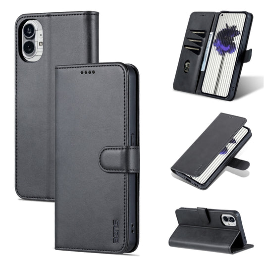 For Nothing Phone 1 AZNS Skin Feel Calf Texture Flip Leather Phone Case (Black) - More Brand by AZNS | Online Shopping South Africa | PMC Jewellery | Buy Now Pay Later Mobicred