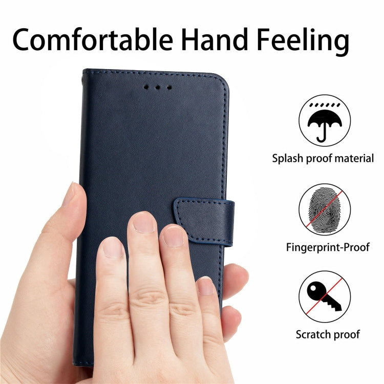 For Tecno Camon 17 Pro Genuine Leather Fingerprint-proof Horizontal Flip Phone Case(Blue) - Tecno Cases by PMC TechLife | Online Shopping South Africa | PMC TechLife | Buy Now Pay Later Mobicred
