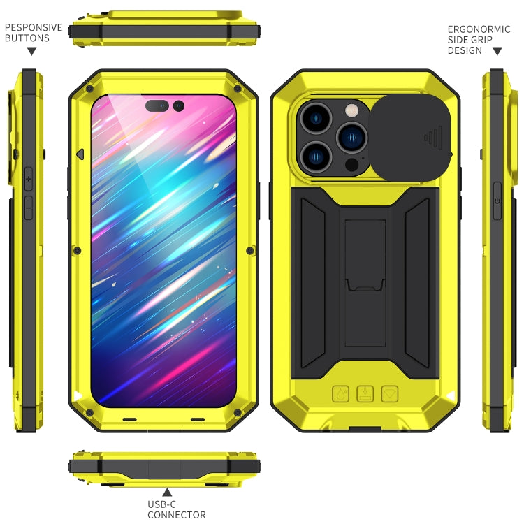 For iPhone 14 Pro R-JUST Shockproof Life Waterproof Dust-proof Case(Yellow) - free shipping - PMC TechLife - Order now!