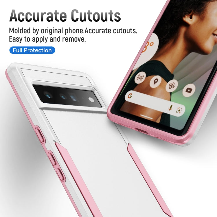 For Google Pixel 7 Pro Pioneer Armor Heavy Duty PC + TPU Phone Case(White+Pink) - Google Cases by PMC Jewellery | Online Shopping South Africa | PMC Jewellery | Buy Now Pay Later Mobicred