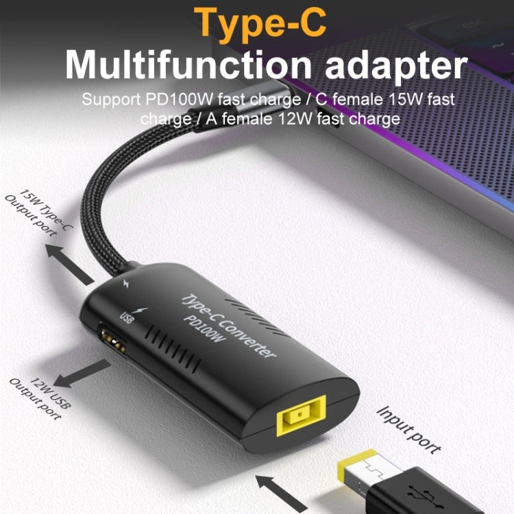 Square Port + Type-C + USB Female to Type-C Multifunction Adapter - Cable & Adapters by PMC Jewellery | Online Shopping South Africa | PMC Jewellery | Buy Now Pay Later Mobicred