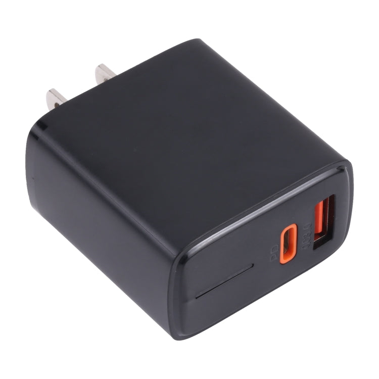 LZ-1130 PD 20W Type-C+QC 3.0 USB Fast Charger, Plug Type:US Plug(Black) - USB Charger by PMC Jewellery | Online Shopping South Africa | PMC Jewellery | Buy Now Pay Later Mobicred