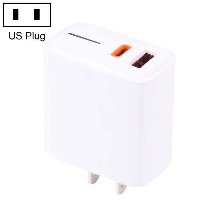 LZ-1130 PD 20W Type-C+QC 3.0 USB Fast Charger, Plug Type:US Plug(White) - USB Charger by PMC Jewellery | Online Shopping South Africa | PMC Jewellery | Buy Now Pay Later Mobicred