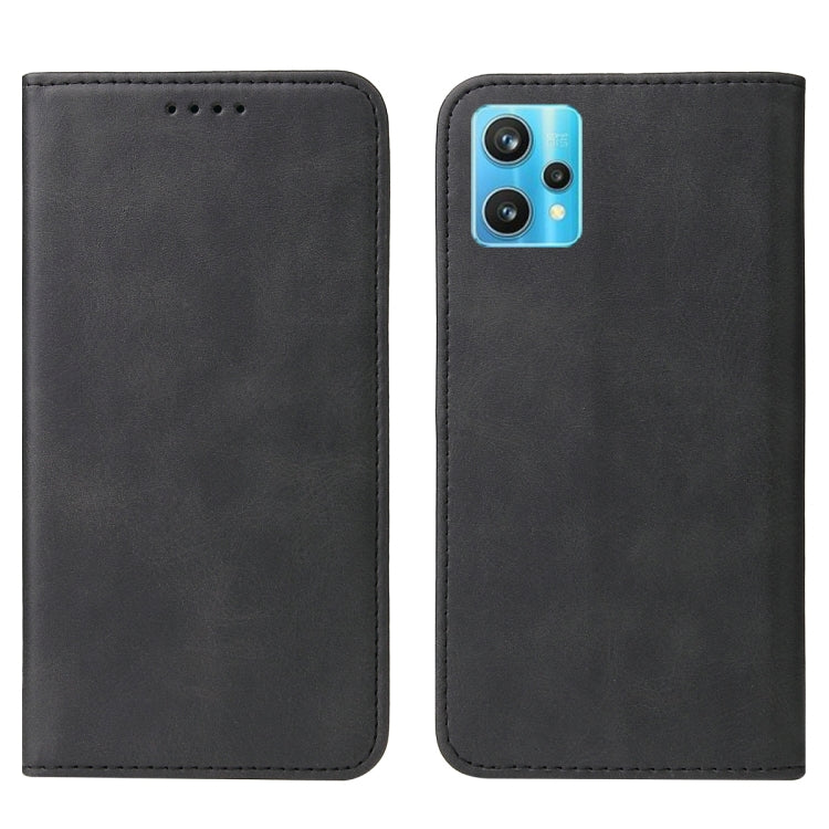 For Realme 9 Pro+ Magnetic Closure Leather Phone Case(Black) - OPPO Cases by PMC TechLife | Online Shopping South Africa | PMC TechLife | Buy Now Pay Later Mobicred