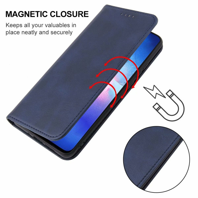 For OPPO Reno5 5G Magnetic Closure Leather Phone Case(Blue) - OPPO Cases by PMC Jewellery | Online Shopping South Africa | PMC Jewellery