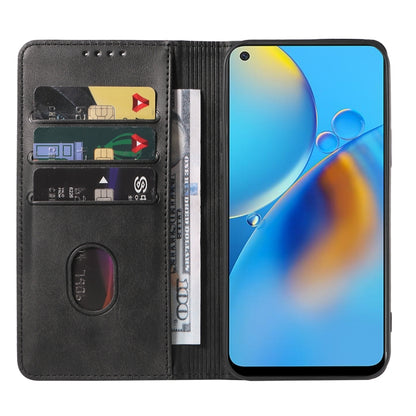 For OPPO A74 4G Magnetic Closure Leather Phone Case(Black) - OPPO Cases by PMC Jewellery | Online Shopping South Africa | PMC Jewellery | Buy Now Pay Later Mobicred