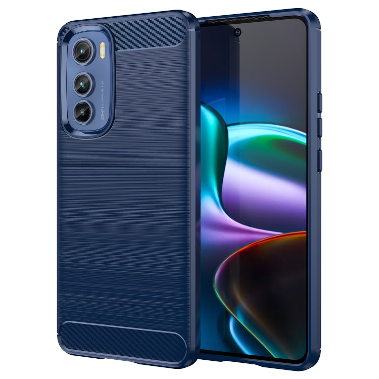 For Motorola Edge 30 Brushed Texture Carbon Fiber TPU Phone Case(Blue) - Motorola Cases by PMC Jewellery | Online Shopping South Africa | PMC Jewellery | Buy Now Pay Later Mobicred