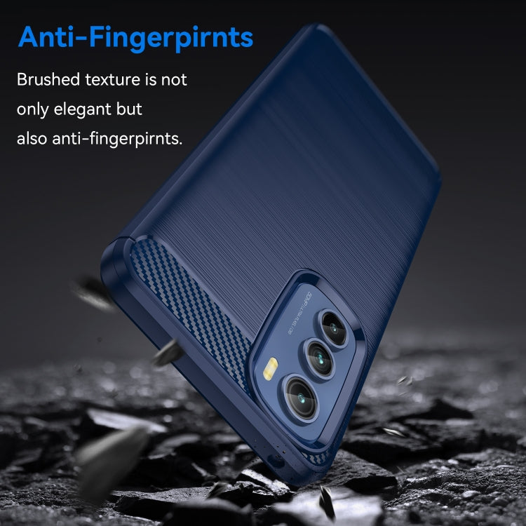 For Motorola Edge 30 Brushed Texture Carbon Fiber TPU Phone Case(Blue) - Motorola Cases by PMC Jewellery | Online Shopping South Africa | PMC Jewellery | Buy Now Pay Later Mobicred