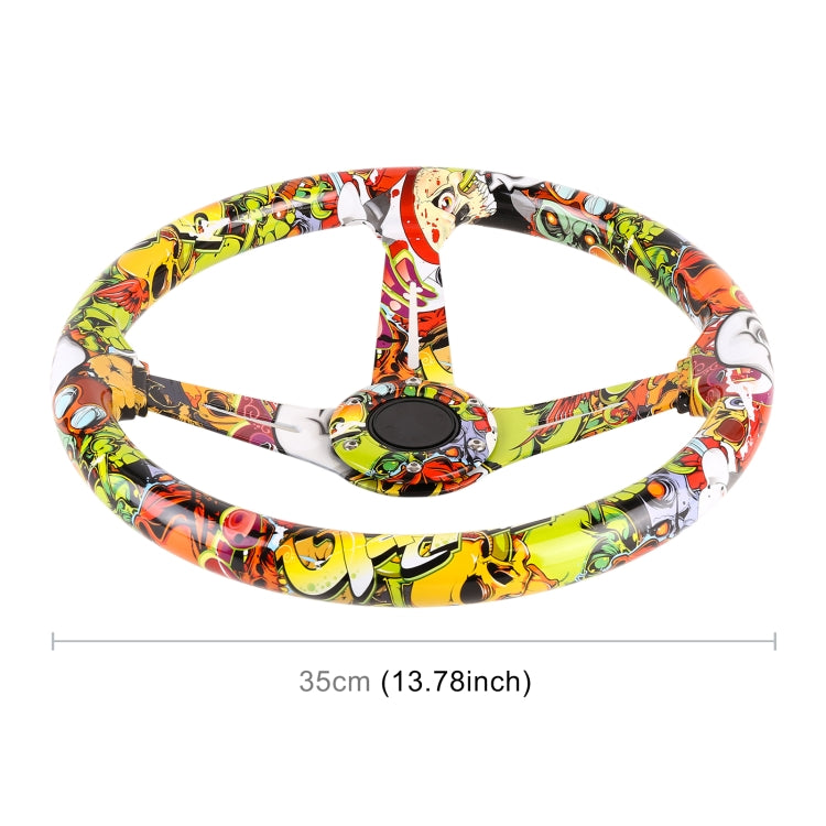 35cm Car Racing Graffiti ABS Steering Wheel(Style 3) - Steering Wheel Accessories by PMC Jewellery | Online Shopping South Africa | PMC Jewellery | Buy Now Pay Later Mobicred