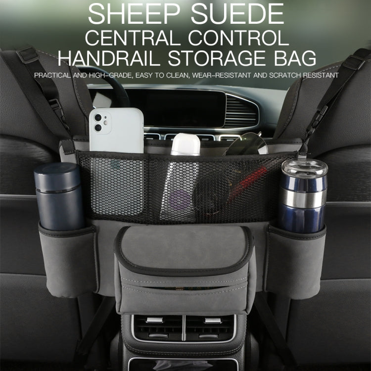Car Center Console Hanging Bag Sheepskin Leather Storage Bag(Black) - Seat Accessories by PMC TechLife | Online Shopping South Africa | PMC TechLife | Buy Now Pay Later Mobicred