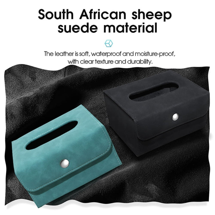 Car Hanging Type Tissue Box Sheepskin Leather Facial Tissue Case(Grey) - Tissue Boxes by PMC Jewellery | Online Shopping South Africa | PMC Jewellery | Buy Now Pay Later Mobicred