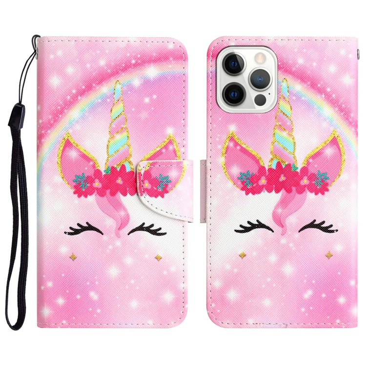 For iPhone 13 Pro Colored Drawing Leather Phone Case (Unicorn) - iPhone 13 Pro Cases by PMC Jewellery | Online Shopping South Africa | PMC Jewellery