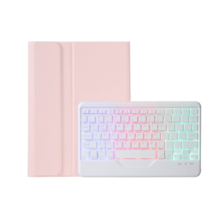 AM18-BS Tri-color Backlight Bluetooth Keyboard Leather Case For Lenovo XiaoXin Pad Pro 2022 11.2 inch(Pink) - Lenovo Keyboard by PMC Jewellery | Online Shopping South Africa | PMC Jewellery