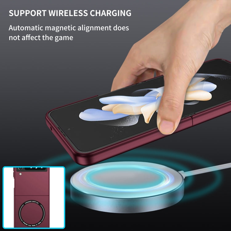 For Samsung Galaxy Z Flip4 Magsafe Magnetic Folding PC Phone Case(Wine Red) - Galaxy Z Flip4 5G Cases by PMC Jewellery | Online Shopping South Africa | PMC Jewellery