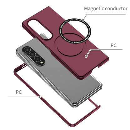 For Samsung Galaxy Z Fold4 Magsafe Magnetic Folding PC Phone Case(Wine Red) - Galaxy Z Fold4 5G Cases by PMC Jewellery | Online Shopping South Africa | PMC Jewellery