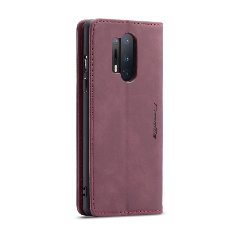 For OnePlus 8 Pro CaseMe Multifunctional Horizontal Flip Leather Case, with Card Slot & Holder & Wallet(Wine Red) - OnePlus Cases by CaseMe | Online Shopping South Africa | PMC Jewellery | Buy Now Pay Later Mobicred