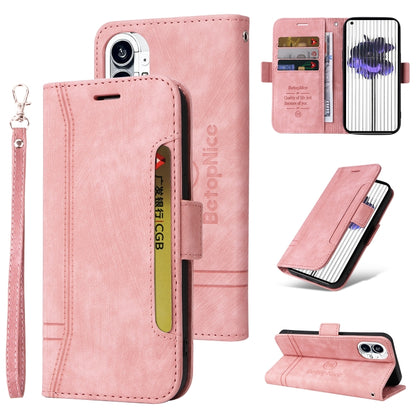 For Nothing Phone 1 BETOPNICE Dual-side Buckle Leather Phone Case(Pink) - More Brand by BETOPNICE | Online Shopping South Africa | PMC Jewellery | Buy Now Pay Later Mobicred