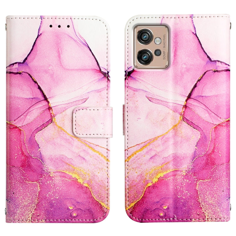 For Motorola Moto G32 PT003 Marble Pattern Flip Leather Phone Case(Pink Purple) - Motorola Cases by PMC Jewellery | Online Shopping South Africa | PMC Jewellery | Buy Now Pay Later Mobicred