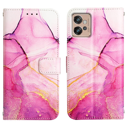 For Motorola Moto G32 PT003 Marble Pattern Flip Leather Phone Case(Pink Purple) - Motorola Cases by PMC Jewellery | Online Shopping South Africa | PMC Jewellery | Buy Now Pay Later Mobicred