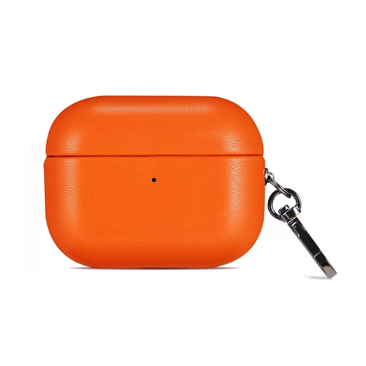 For Apple AirPods 3 PU Leather Wireless Bluetooth Earphone Protective Case(Orange) - For AirPods 3 by PMC Jewellery | Online Shopping South Africa | PMC Jewellery | Buy Now Pay Later Mobicred
