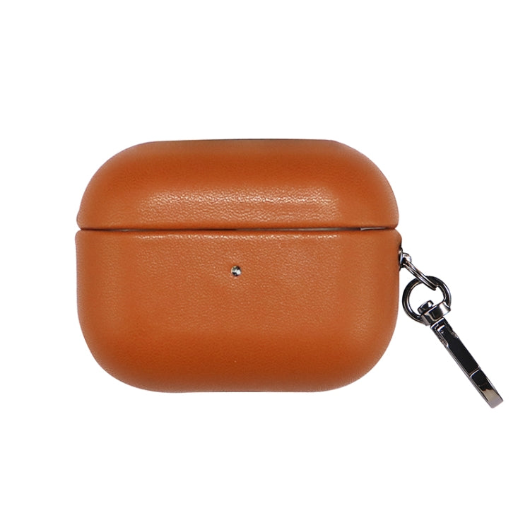 For Apple AirPods Pro 2 PU Leather Wireless Bluetooth Earphone Protective Case(Brown) - For AirPods Pro 2 by PMC Jewellery | Online Shopping South Africa | PMC Jewellery | Buy Now Pay Later Mobicred