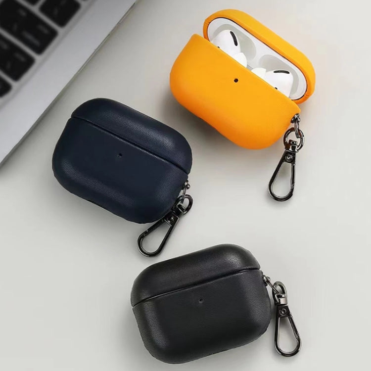 For Apple AirPods Pro 2 PU Leather Wireless Bluetooth Earphone Protective Case(Golden Brown) - For AirPods Pro 2 by PMC Jewellery | Online Shopping South Africa | PMC Jewellery | Buy Now Pay Later Mobicred