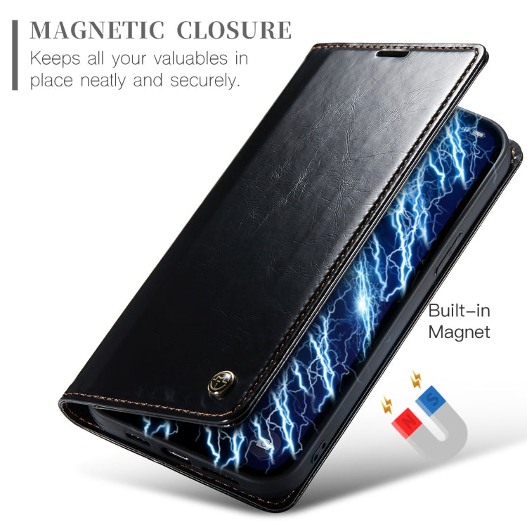 For iPhone 13 Pro CaseMe 003 Crazy Horse Texture Leather Phone Case(Black) - iPhone 13 Pro Cases by CaseMe | Online Shopping South Africa | PMC Jewellery | Buy Now Pay Later Mobicred