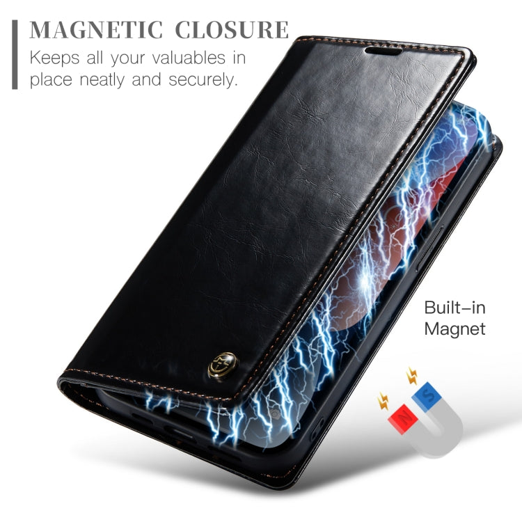 For iPhone 14 CaseMe 003 Crazy Horse Texture Leather Phone Case(Black) - iPhone 14 Cases by CaseMe | Online Shopping South Africa | PMC Jewellery | Buy Now Pay Later Mobicred