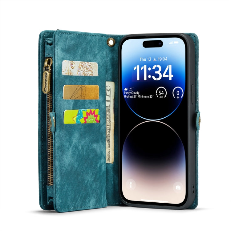 For iPhone 14 Pro Max CaseMe 008 Detachable Multifunctional Leather Phone Case(Blue) - iPhone 14 Pro Max Cases by CaseMe | Online Shopping South Africa | PMC Jewellery | Buy Now Pay Later Mobicred