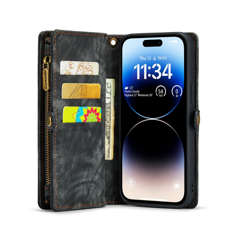 For iPhone 14 Pro Max CaseMe 008 Detachable Multifunctional Leather Phone Case(Black) - iPhone 14 Pro Max Cases by CaseMe | Online Shopping South Africa | PMC Jewellery | Buy Now Pay Later Mobicred