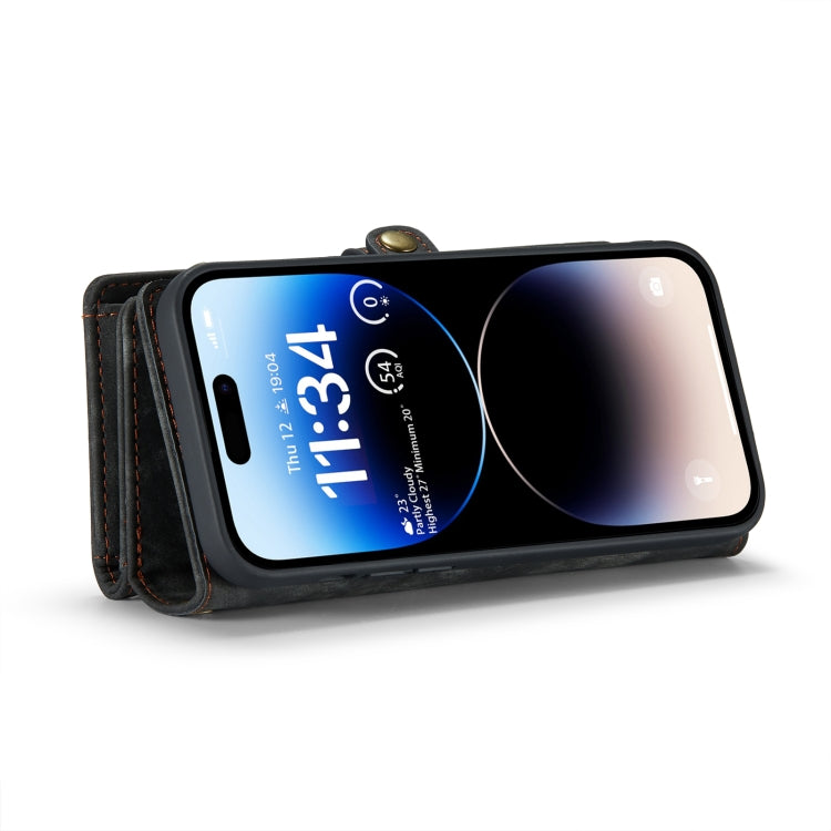 For iPhone 14 Pro Max CaseMe 008 Detachable Multifunctional Leather Phone Case(Black) - iPhone 14 Pro Max Cases by CaseMe | Online Shopping South Africa | PMC Jewellery | Buy Now Pay Later Mobicred