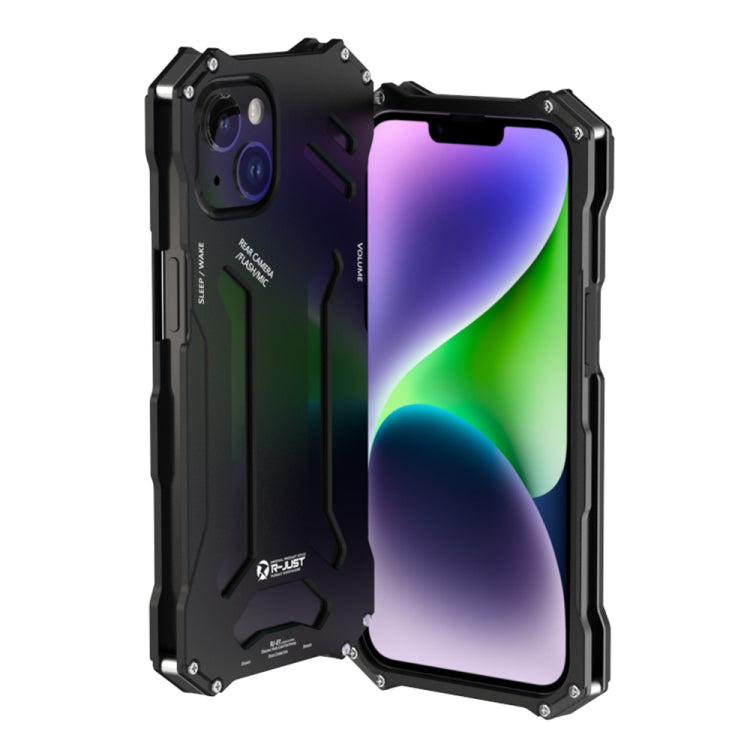 For iPhone 14 R-JUST RJ17 Shockproof Armor Metal Phone Case(Black) - iPhone 14 Cases by R-JUST | Online Shopping South Africa | PMC TechLife | Buy Now Pay Later Mobicred
