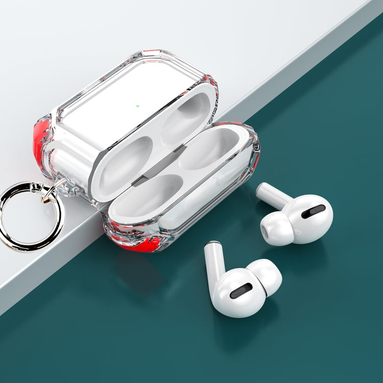 For AirPods Pro 2 Dual-color PC Shockproof Earphone Case with Hook(Red) - For AirPods Pro 2 by PMC Jewellery | Online Shopping South Africa | PMC Jewellery | Buy Now Pay Later Mobicred