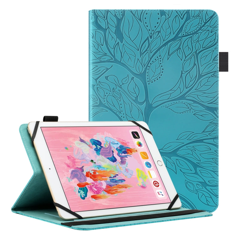 For 8 inch Life Tree Pattern Flip Universal Leather Tablet Case(Blue) - 8 inch by PMC TechLife | Online Shopping South Africa | PMC TechLife | Buy Now Pay Later Mobicred