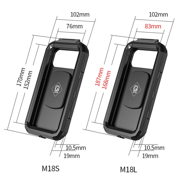 M18S-QD Motorcycle / Bicycle Waterproof Quick Release Mobile Phone Holder - Holder by PMC Jewellery | Online Shopping South Africa | PMC Jewellery | Buy Now Pay Later Mobicred