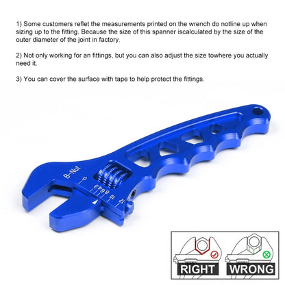 Car AN3-AN12 Adjustable Aluminum Wrench Hose Fitting Tool(Blue) - Sheet Metal Tools by PMC Jewellery | Online Shopping South Africa | PMC Jewellery | Buy Now Pay Later Mobicred