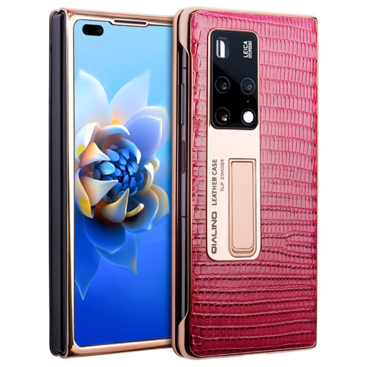 For Huawei Mate X2 QIALINO 2 in 1 Crocodile Pattern Genuine Leather + PC Phone Case(Red) - free shipping - PMC TechLife - Order now!