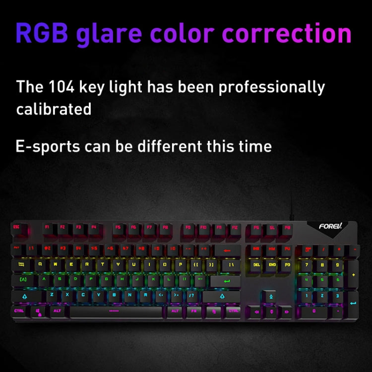 FOREV FVQ302 Mixed Color Wired Mechanical Gaming Illuminated Keyboard(White Purple) - Wired Keyboard by PMC Jewellery | Online Shopping South Africa | PMC Jewellery | Buy Now Pay Later Mobicred