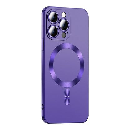 For iPhone 12 Pro Max Liquid Lens Protector Magsafe Phone Case(Dark Purple) - iPhone 12 Pro Max Cases by PMC Jewellery | Online Shopping South Africa | PMC Jewellery