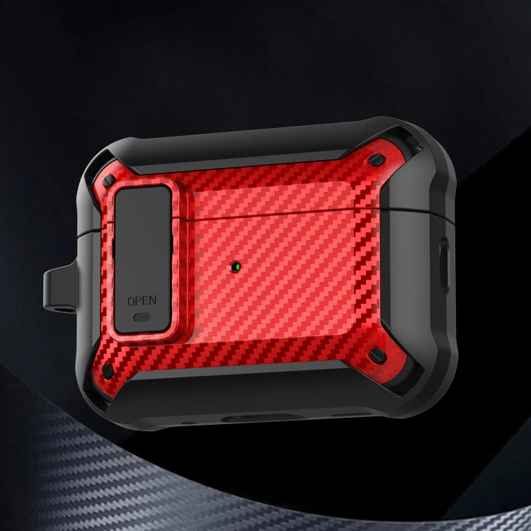 For AirPods Pro 2 Bumblebee Carbon Fiber Earphone Protective Case(Black Red) - free shipping - PMC Jewellery - Order now!